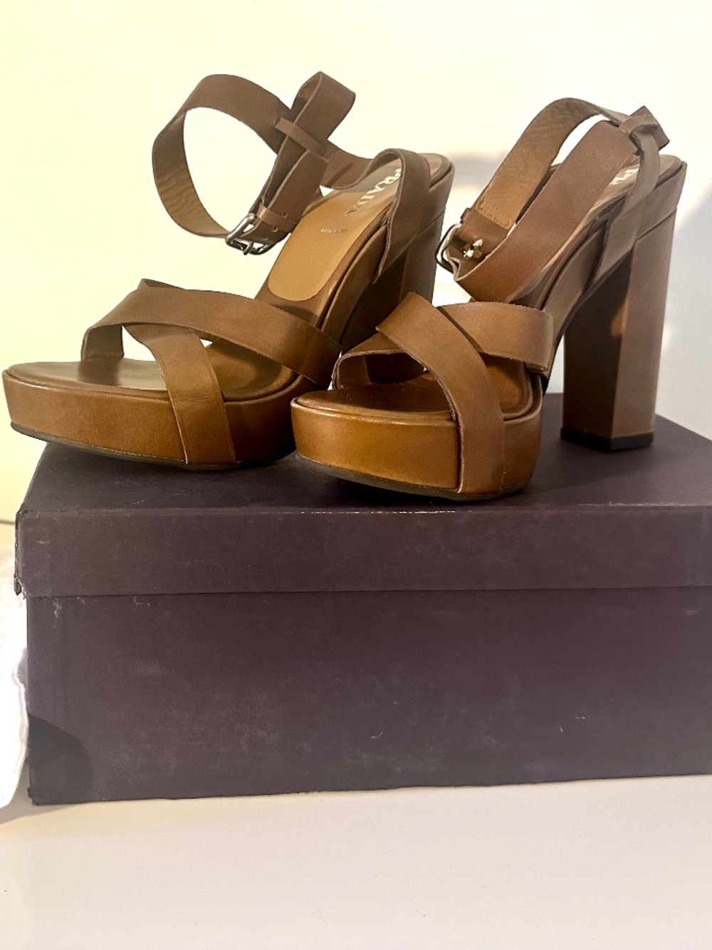 Vintage Prada Platform Leather Sandals (IT 40, US 9.5/10) - Picture 6 of 8